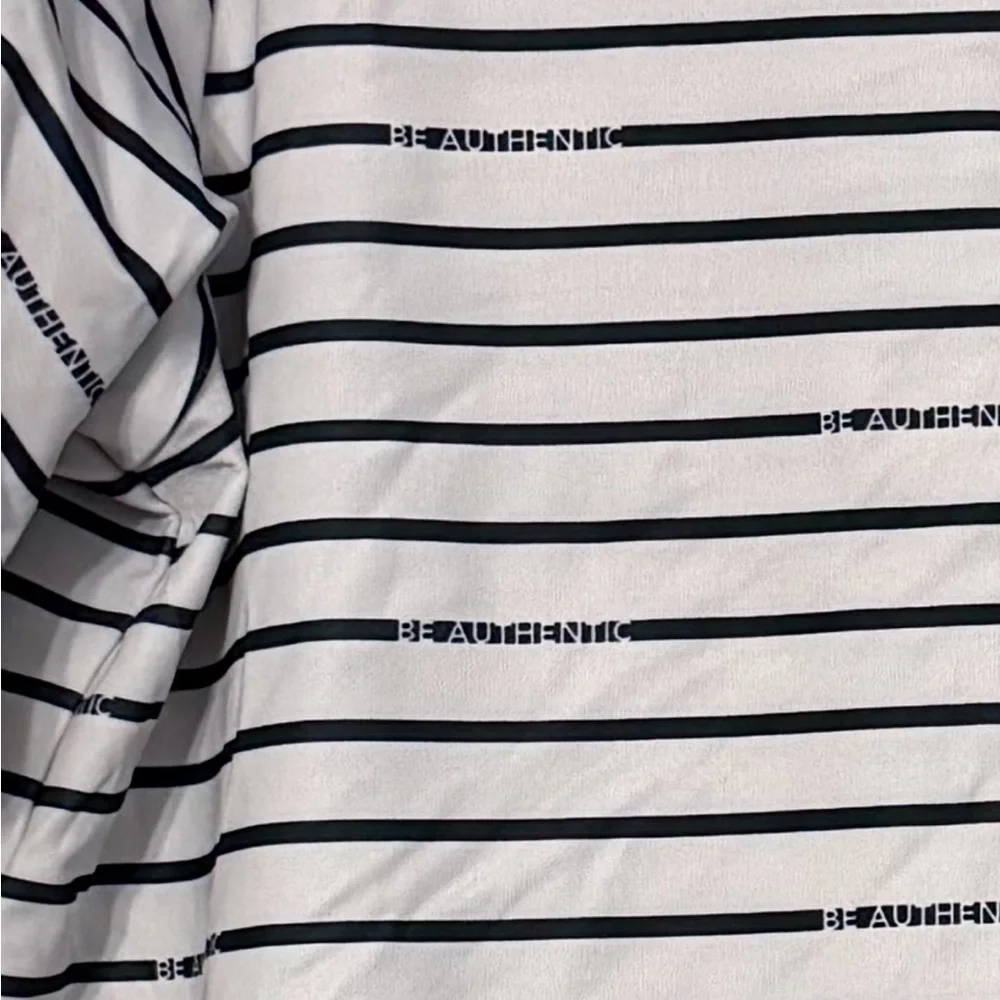 Eastside Be Authentic Golf Striped Navy and Grey Polo Shirt